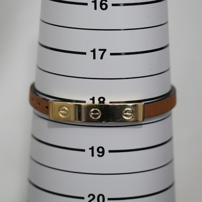 Cartier Love Leather Bracelet 18K Yellow Gold Box E1865