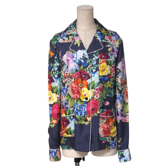 2022awLouis Vuitton Long Sleeve Shirt Size 38 All Silk Monogram Flower Print