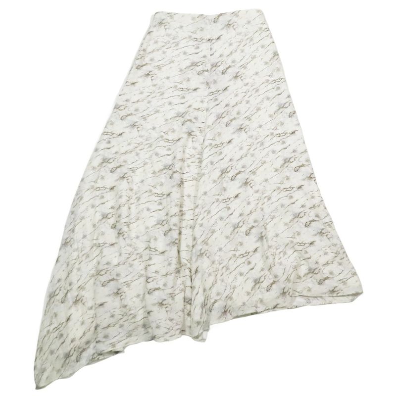 Unused 21 Fendi Calligraphy Ff Logo Zucca Asymmetrical Flared Skirt Long Mimore