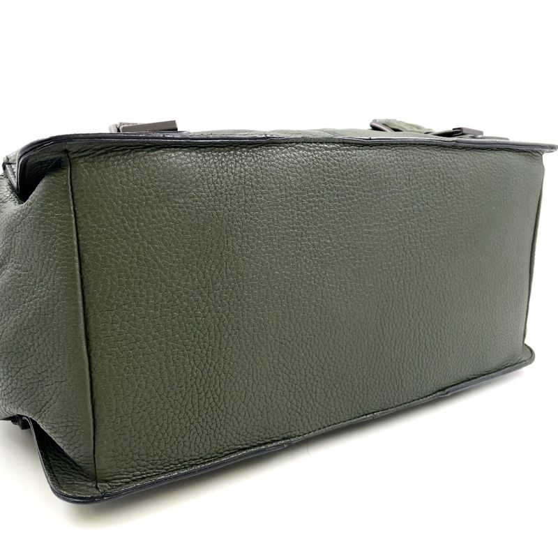 Bottega Veneta Tote Leather Khaki Green Handbag Black