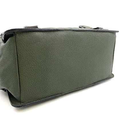 Bottega Veneta Tote Leather Khaki Green Handbag Black