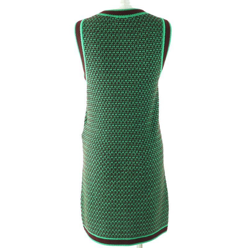 CHANEL 23A P75435 100% Cashmere Coco Mark Button Allover Pattern Crewneck