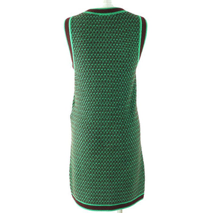 CHANEL 23A P75435 100% Cashmere Coco Mark Button Allover Pattern Crewneck