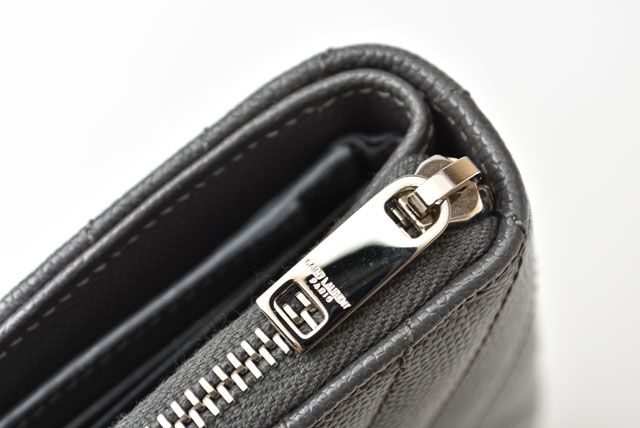 Unused Saint Laurent Mini Wallet Fold Wallet 403723 Asphalt