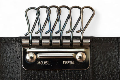 Gucci Outlet Key Case Key Holder Gucci 6-stacks Pigskin Sherry Line Black 033