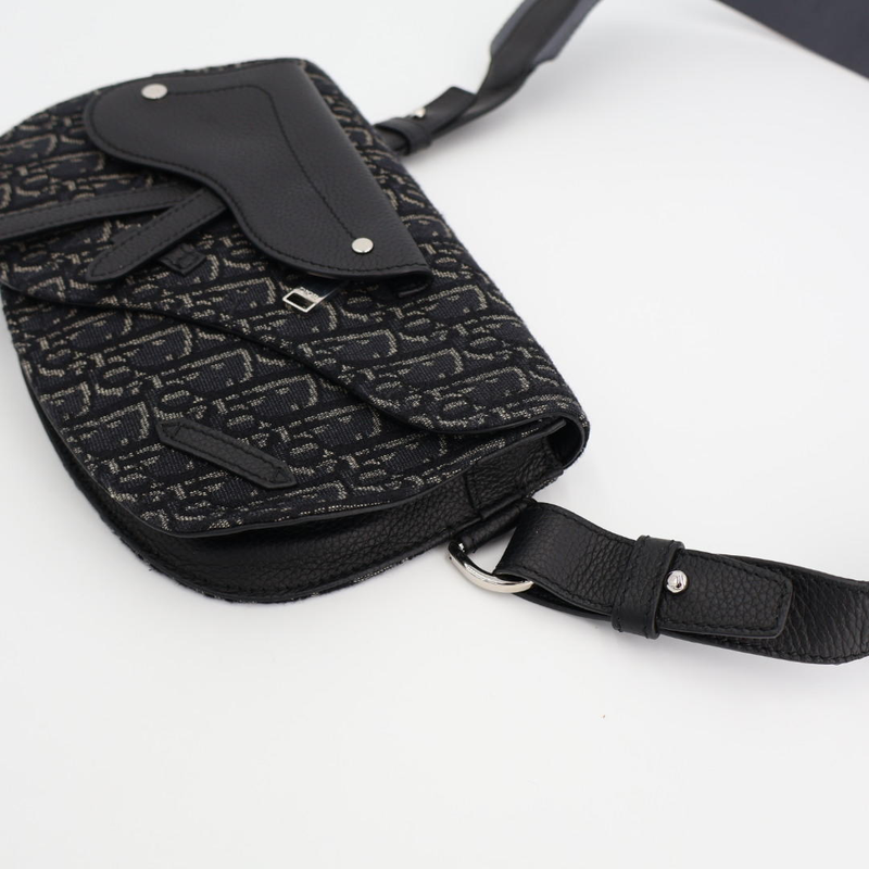 Christian DIOR Body Bag Saddle Shoulder Black