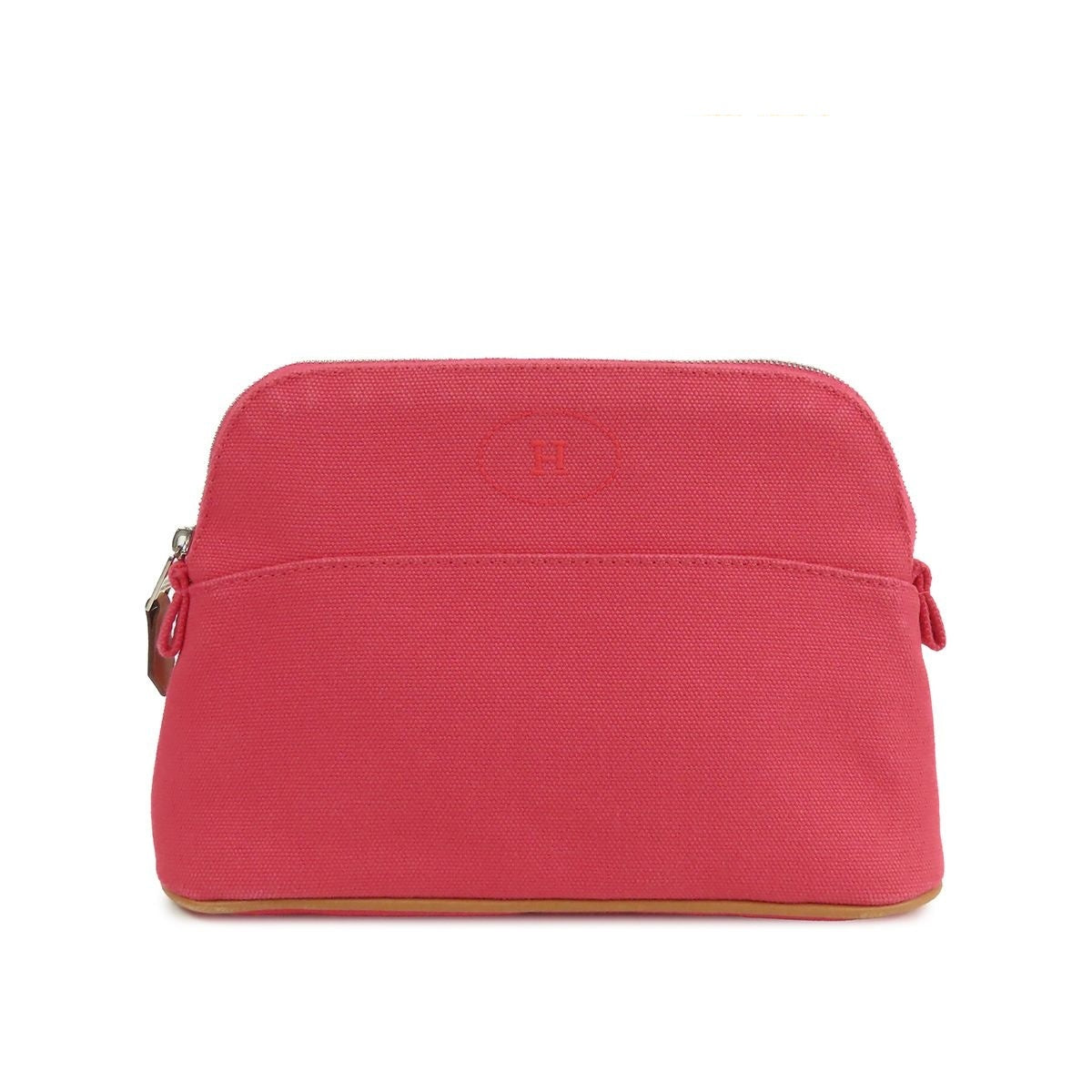 Hermes Bolide Pouch Mini Hibiscus Pink Silver Cotton