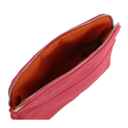 Hermes Bolide Pouch Mini Hibiscus Pink Silver Cotton — view 4