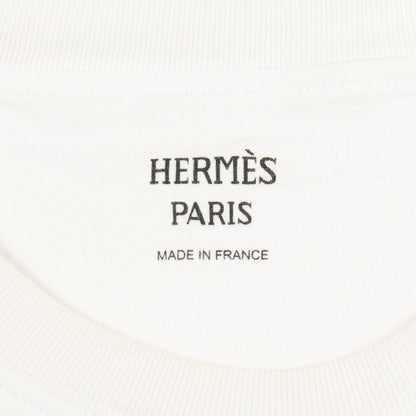 Hermes Short Sleeve T-Shirt Mosaic Embroidery Pocket Cotton — view 3