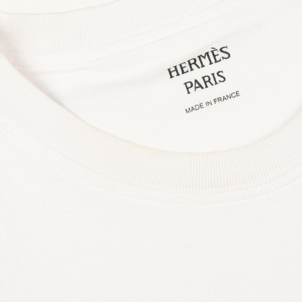 Hermes Short Sleeve T-Shirt Mosaic Embroidery Pocket Cotton — view 5