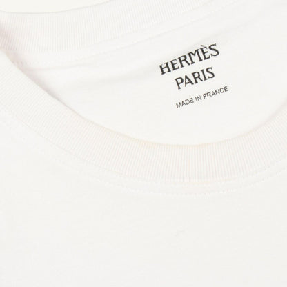 Hermes Short Sleeve T-Shirt Mosaic Embroidery Pocket Cotton — view 5
