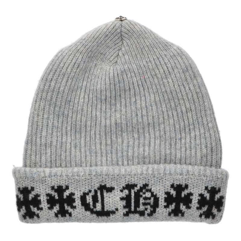 Chrome Hearts Big Daddy Cross Button CH Plus Embroidery Cashmere Knit Cap