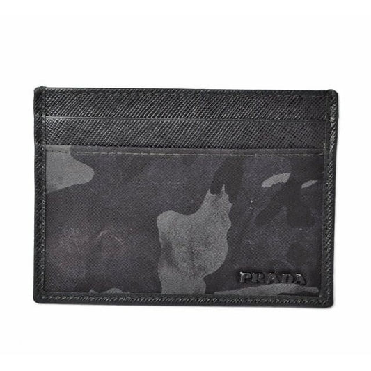 Prada Card Case Business Holder 2 M1149 Camofula Black Dark Blue