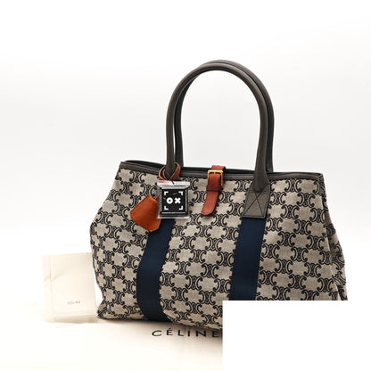Celine Macadam Bag Handbag Large Gray Navy Bag
