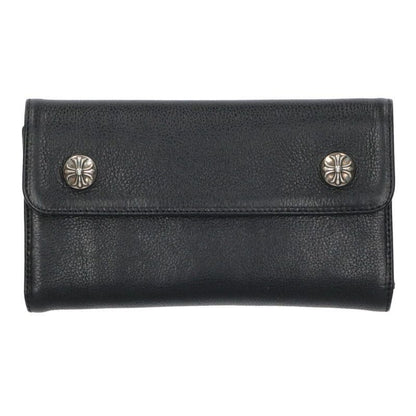 Chrome Hearts Wave Cross Ball Button Leather Wallet