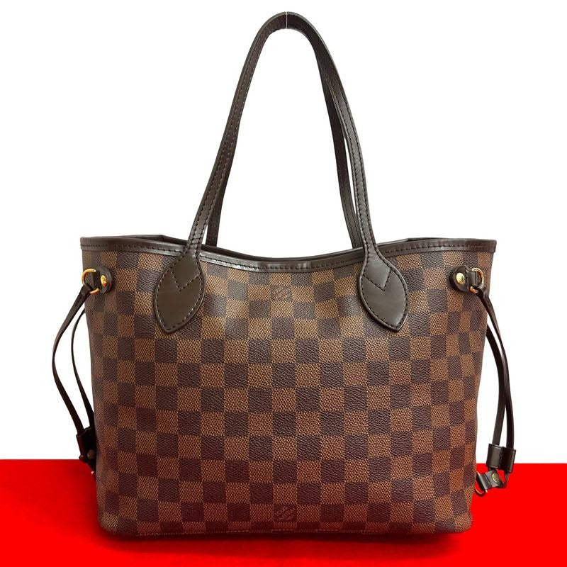 Louis Vuitton Neverfull PM Damier Leather Tote Bag Semi Shoulder Bag Handbag