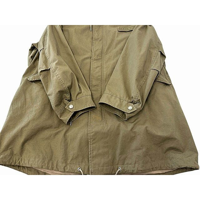 Celine Logo Patch Shearling Liner Mod Coat 48 Khaki — view 4