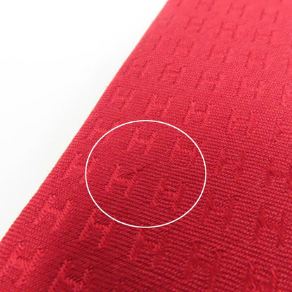 Hermes 038189t 100% Silk Rouge Clavat Fassone H Motif Tie With Box Made In