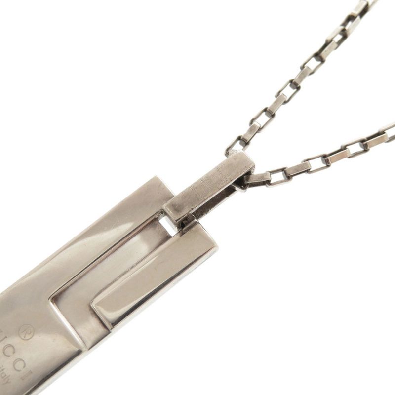 Gucci Logo Plated Silver 925 Necklace Pendant 1514 Gucci Men's