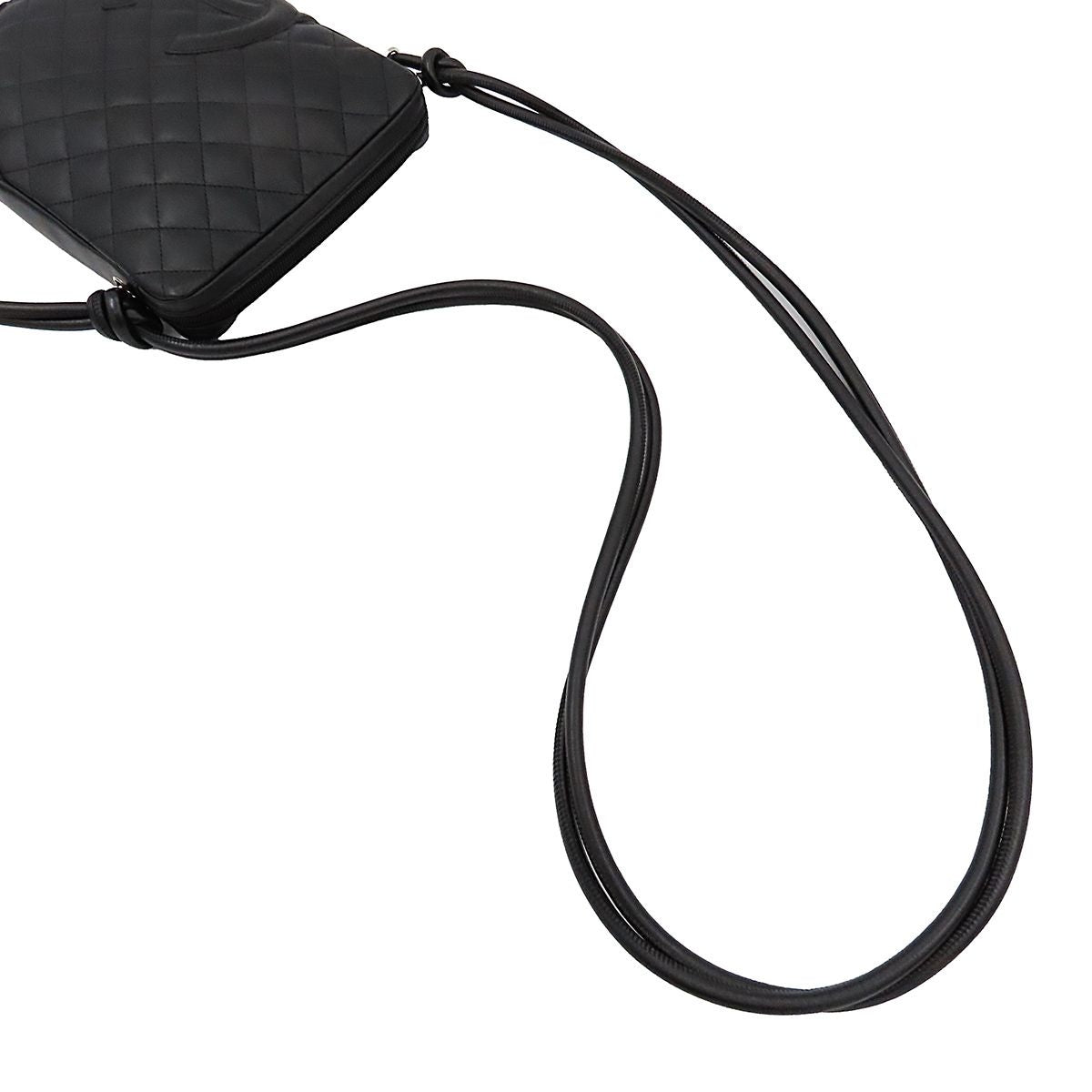 Chanel Shoulder Bag Cambon Line CC Logo Black Silver Lambskin — view 4