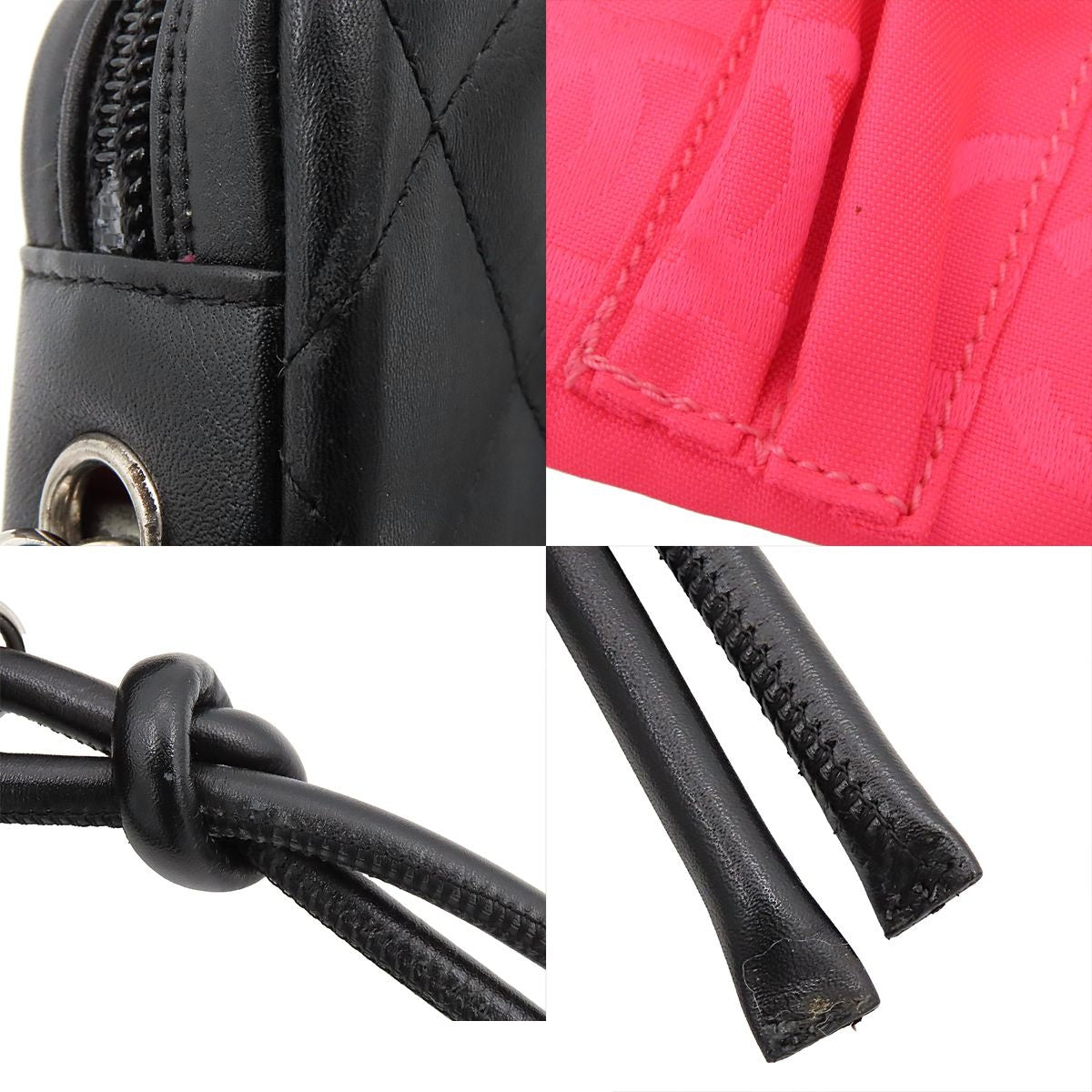 Chanel Shoulder Bag Cambon Line CC Logo Black Silver Lambskin — view 8