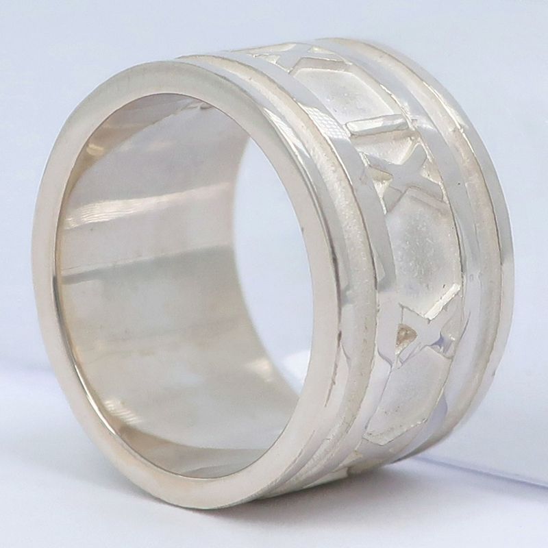 Tiffany & Co Atlas Wide Silver 925 Size 10 Ladies' 7.6g Ring