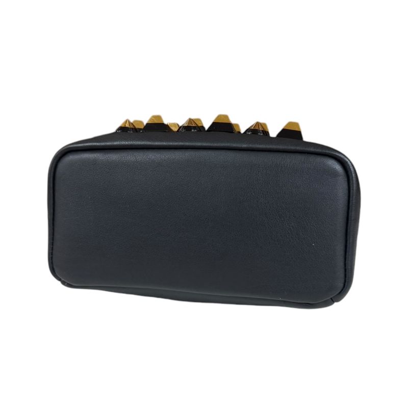 Fendi Bolsavit Dolce Studded Shoulder Bag Leather 8bt281 Black Women's Fendi