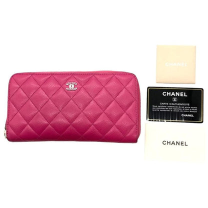 11132 Chanel Matelasse Round Zipper Long Wallet