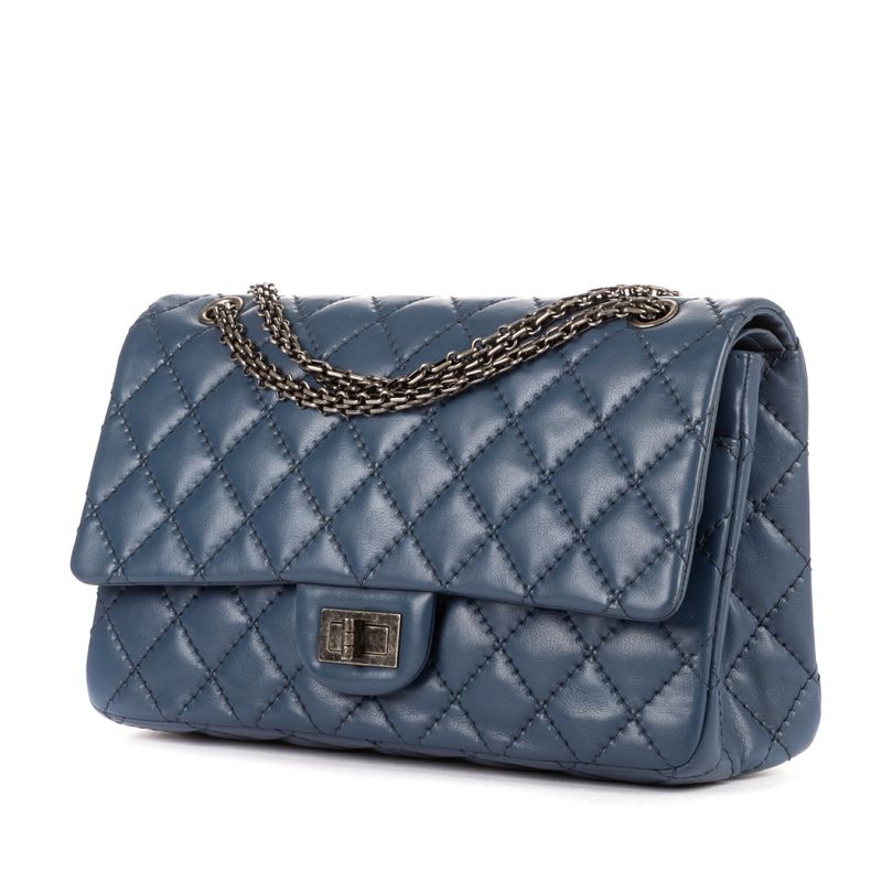 Chanel255 Double Flap Cobalt Calfskin Leather A
