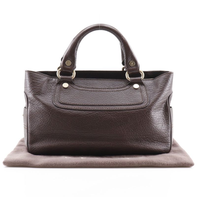 Celine Boogie Bag 134023 Leather Dark Brown Ladies Handbag