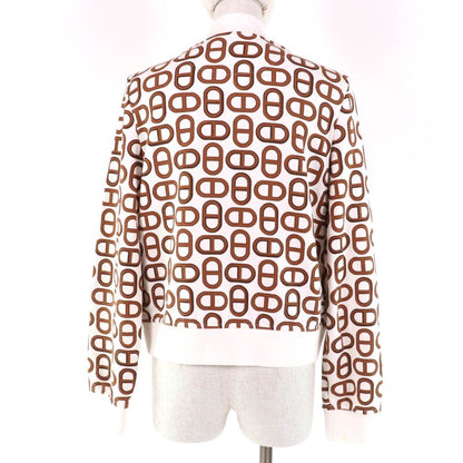 Hermes 24SS 100% Cotton Chaine D'ancre Teddy Blouson Ivory Brown 38 Made In