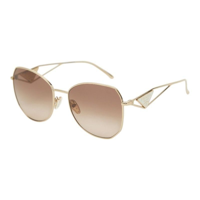 Prada Metal Frame Full Rim Gradient Sunglasses Gold Eyewear