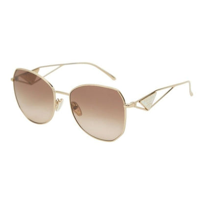 Prada Metal Frame Full Rim Gradient Sunglasses Gold Eyewear