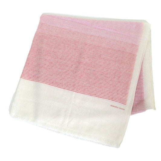 Hermes 100% Cashmere Multistripe Multicolor Mini Fringe Large Shawl Scarf