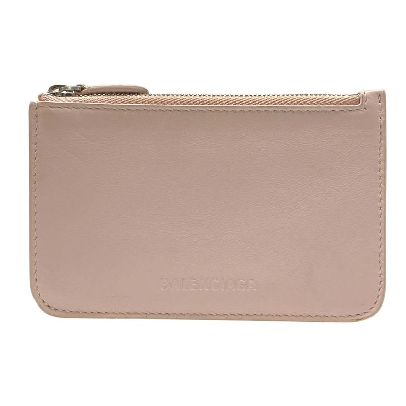 Balenciaga Coin Purse Case Card Logo Leather Pink 5901
