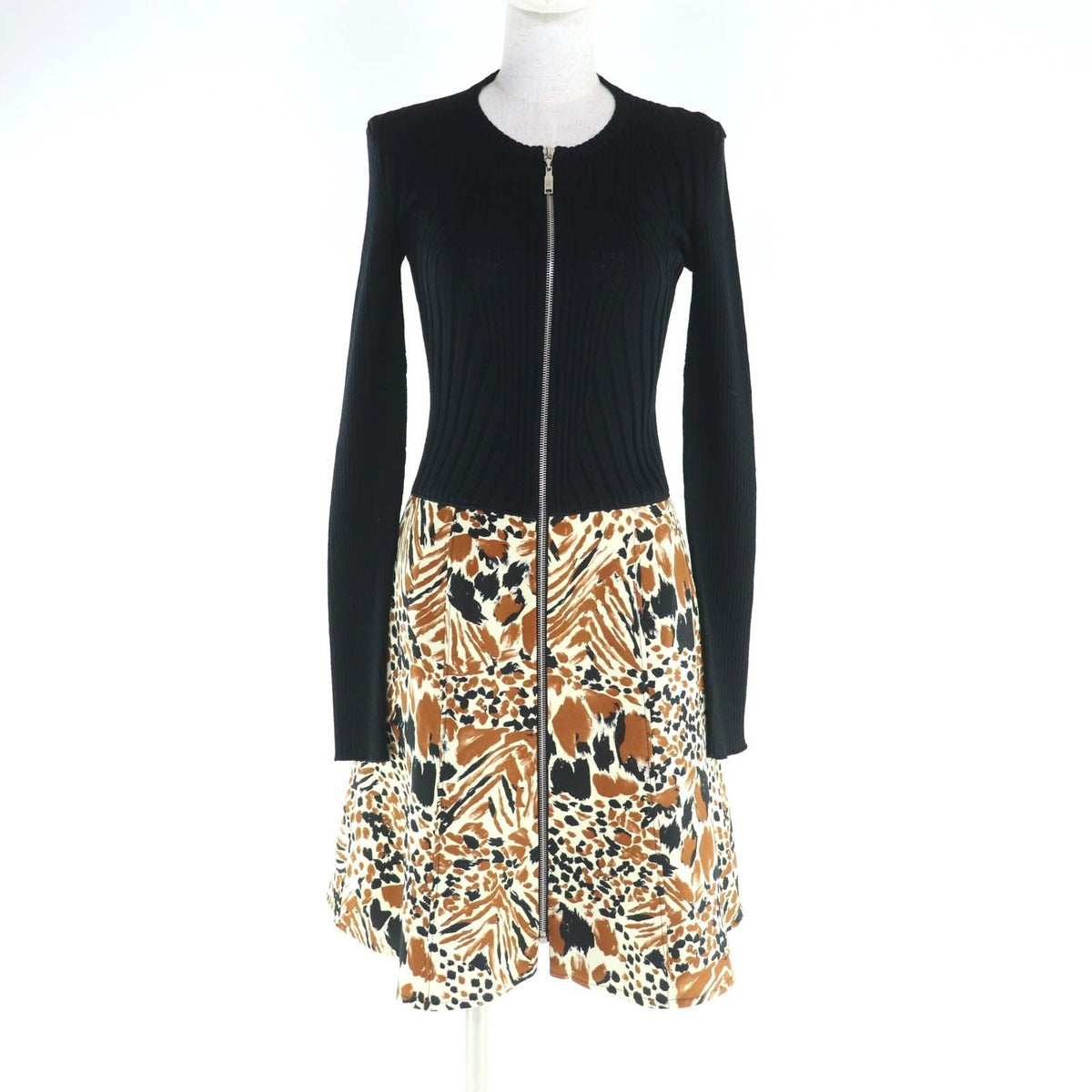 Louis Vuitton Wool Silk Blend Front Zip Long