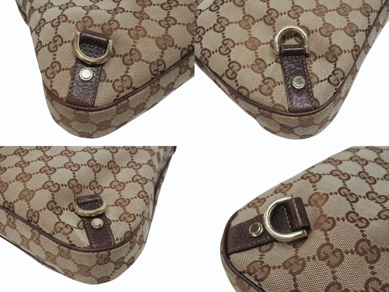 Gucci Bag Handbag GG Canvas Leather Beige Brown Gold — view 6