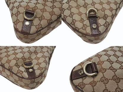 Gucci Bag Handbag GG Canvas Leather Beige Brown Gold — view 6