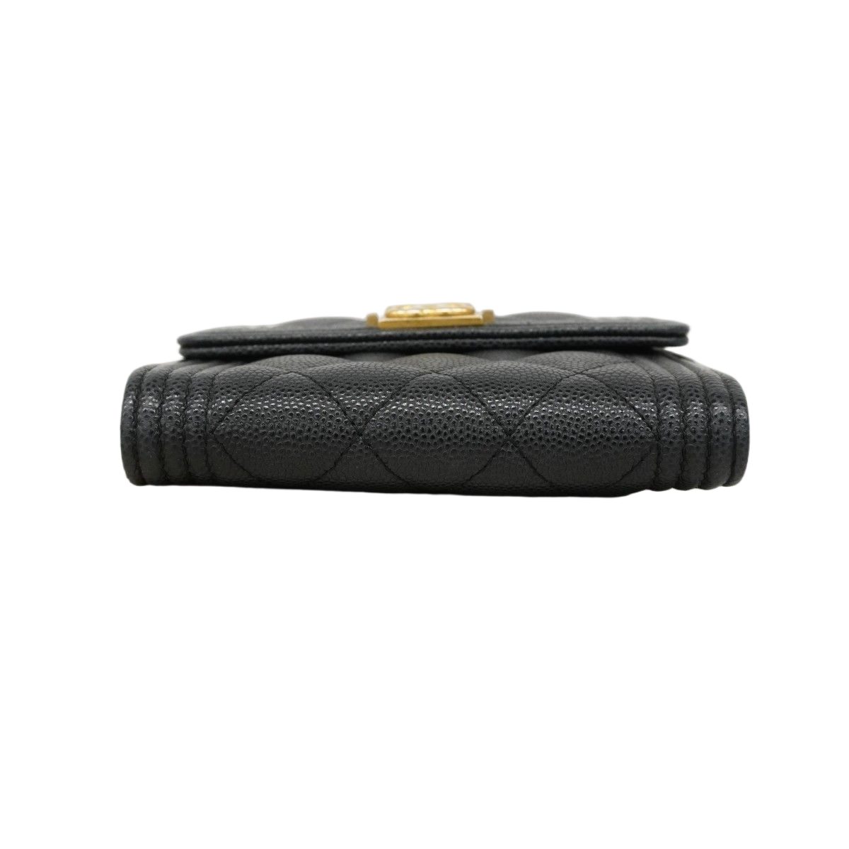 Chanel Wallet Caviar Leather Black Gold — view 2
