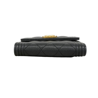 Chanel Wallet Caviar Leather Black Gold — view 2