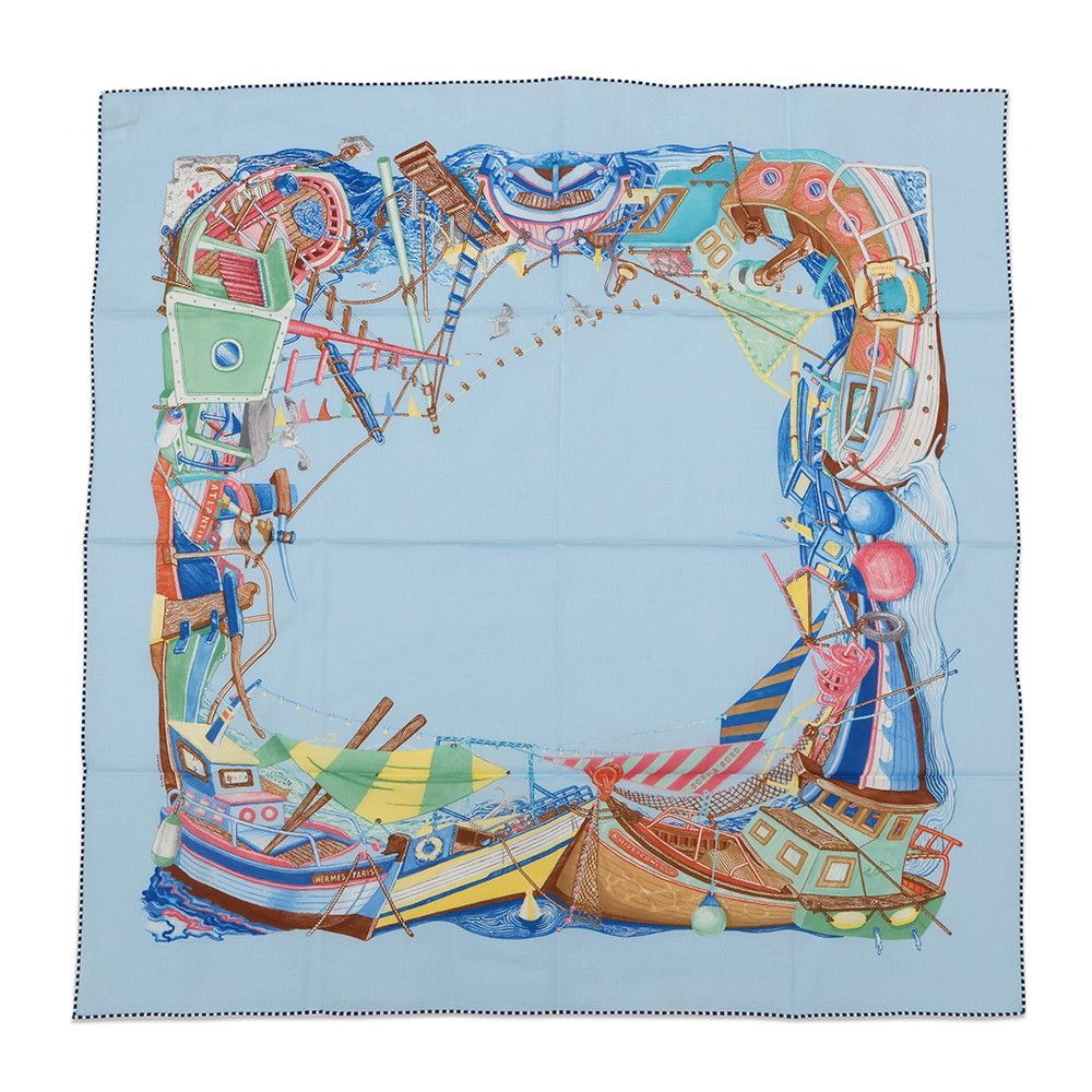 Hermes Scarf Carre 80 Bord a Cotton