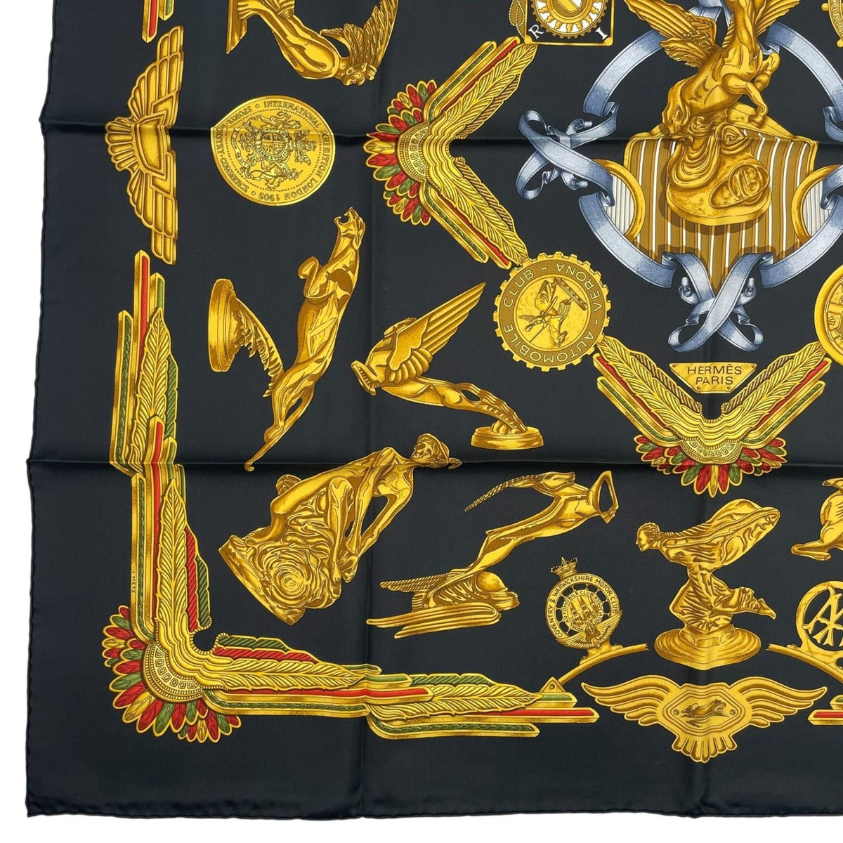 Hermes Scarf Silk Carre 90 les Parures du Vent Style Black — view 4