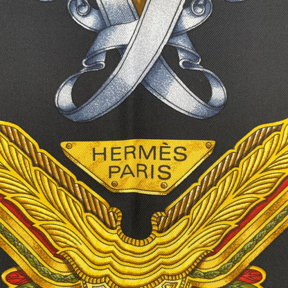 Hermes Scarf Silk Carre 90 les Parures du Vent Style Black — view 8
