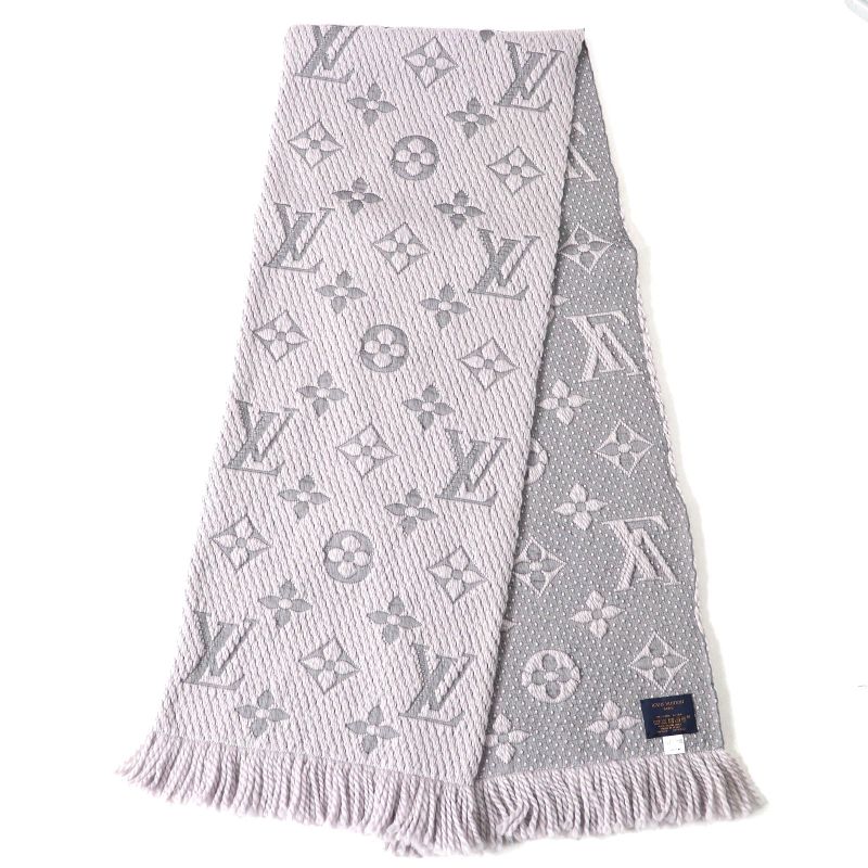 Louis Vuitton 2019 M74742 Echarpe Logomania Wool Silk Fringe Scarf Gripe Lou