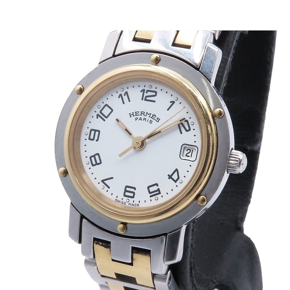 Hermes Clipper CL 4.220 White Stainless Steel Watch Quartz