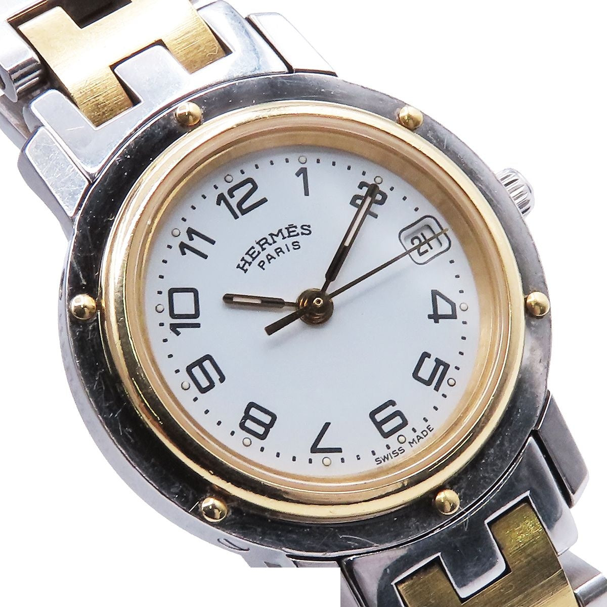 Hermes Clipper CL 4.220 White Stainless Steel Watch Quartz — view 5