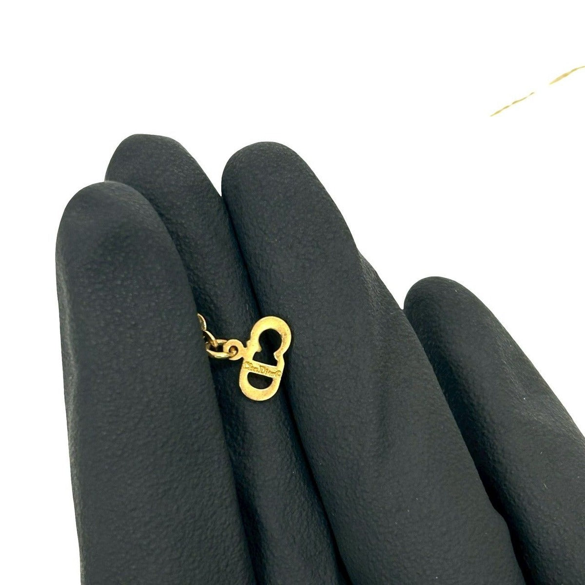 Dior Christian Logo Motif Chain Necklace Pendant Gold — view 2