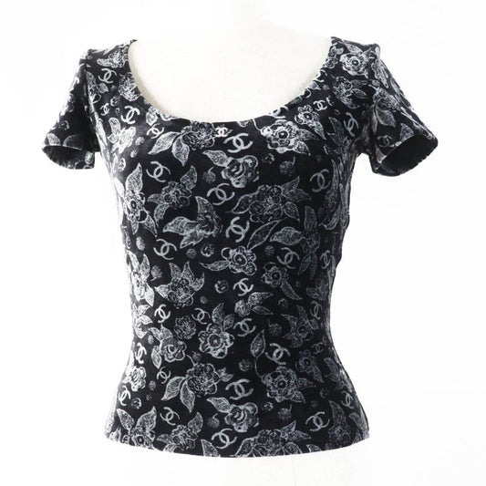 Chanel Velour With Coco All Over Beige Mark Short Sleeves Cut