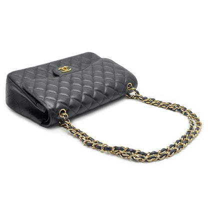 Chanel Matelasse 30 Chain Shoulder Bag In Black Caviar Skin
