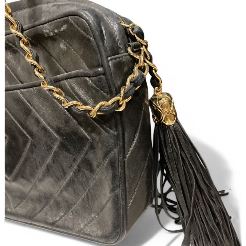 Chanel ⑤ 1981567 Diamond-stitched Lambskin Coco Mark Shoulder Bag Women Black -